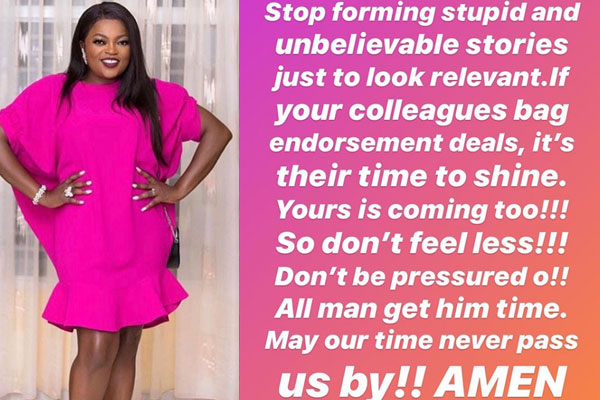 Funke Akindele Bello dishes out Advice to pressured Celebrities