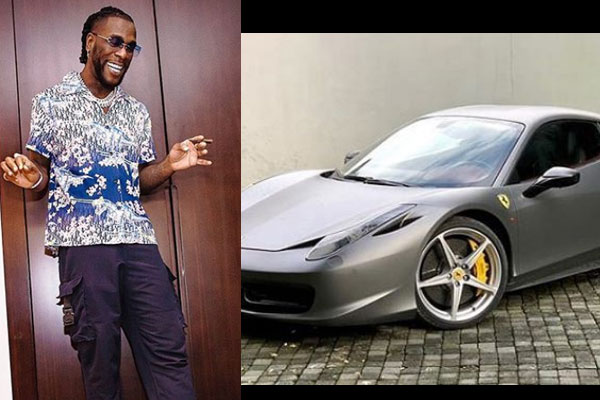 Grammy nominated artist, Burna Boy acquires a Ferrari 458 super car