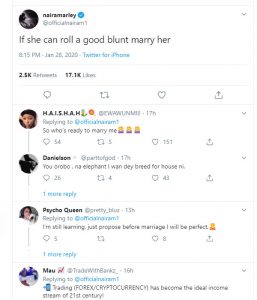 Naira Marley: "If she can roll a good blunt marry her"