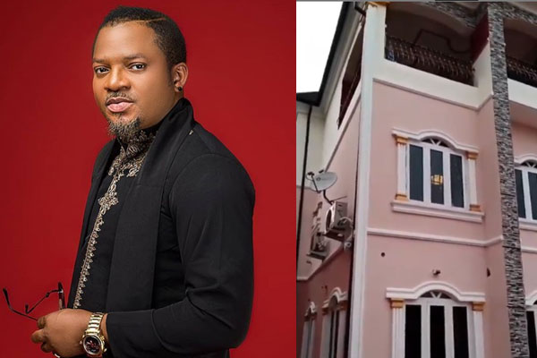 Nollywood actor and Rivers State Tourism Ambassador, Walter kalada Anga shows off his newly completed house