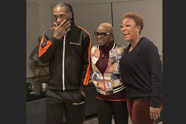 World Music Grammy Award winner, Angelique Kidjo in Lagos, meets with Burna Boy and his mum, Bose Ogulu