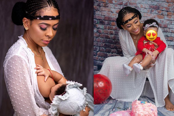 TBoss Idowu celebrates her daughter's 6months birthday with breast feeding photos