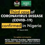 3rd case of Coronavirus confirmed in Nigeria