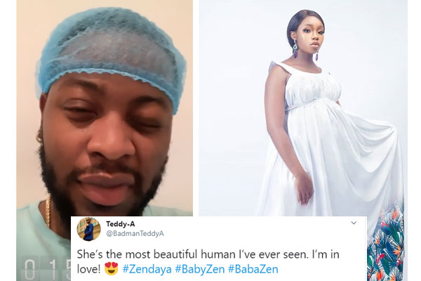 BBNaija couple- TeddyA announces the arrival of his newborn baby with BamBam