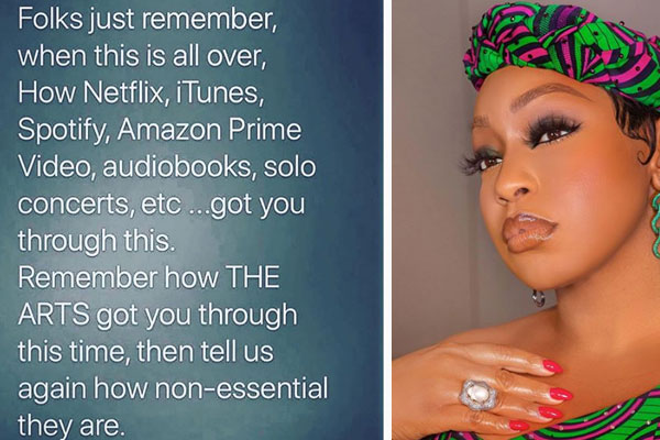 Rita Dominic is hear to remind us how essential Art is to the society