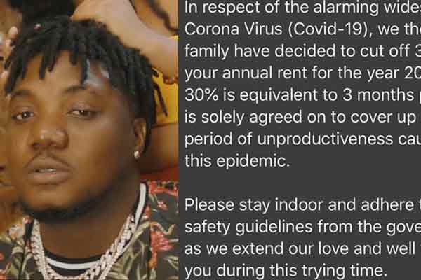 coronavirus: Nigerian rapper, CDQ slashes rent of his tenants by 30%