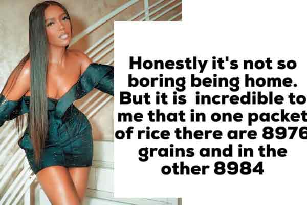 coronavirus- Tiwa Savage hints us what she has been up to during her boring time from staying at home