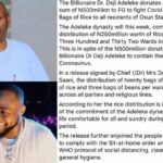 N500Million, Deji Adeleke, Davido, covid-19