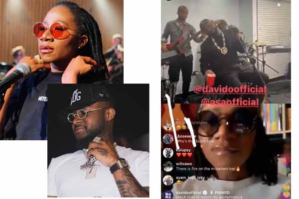 Davido and Asa go head to head in live concert on Instagram