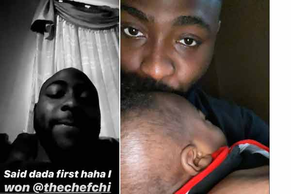 Davido's son utters first word 'dada'