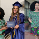 Stella Damascus celebrates as her daughter, Angelica graduates from high school