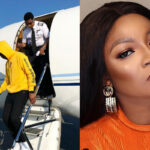 Omotola thanks her husband, Capt. Matthew for jetting out of the country to pick their kids himself