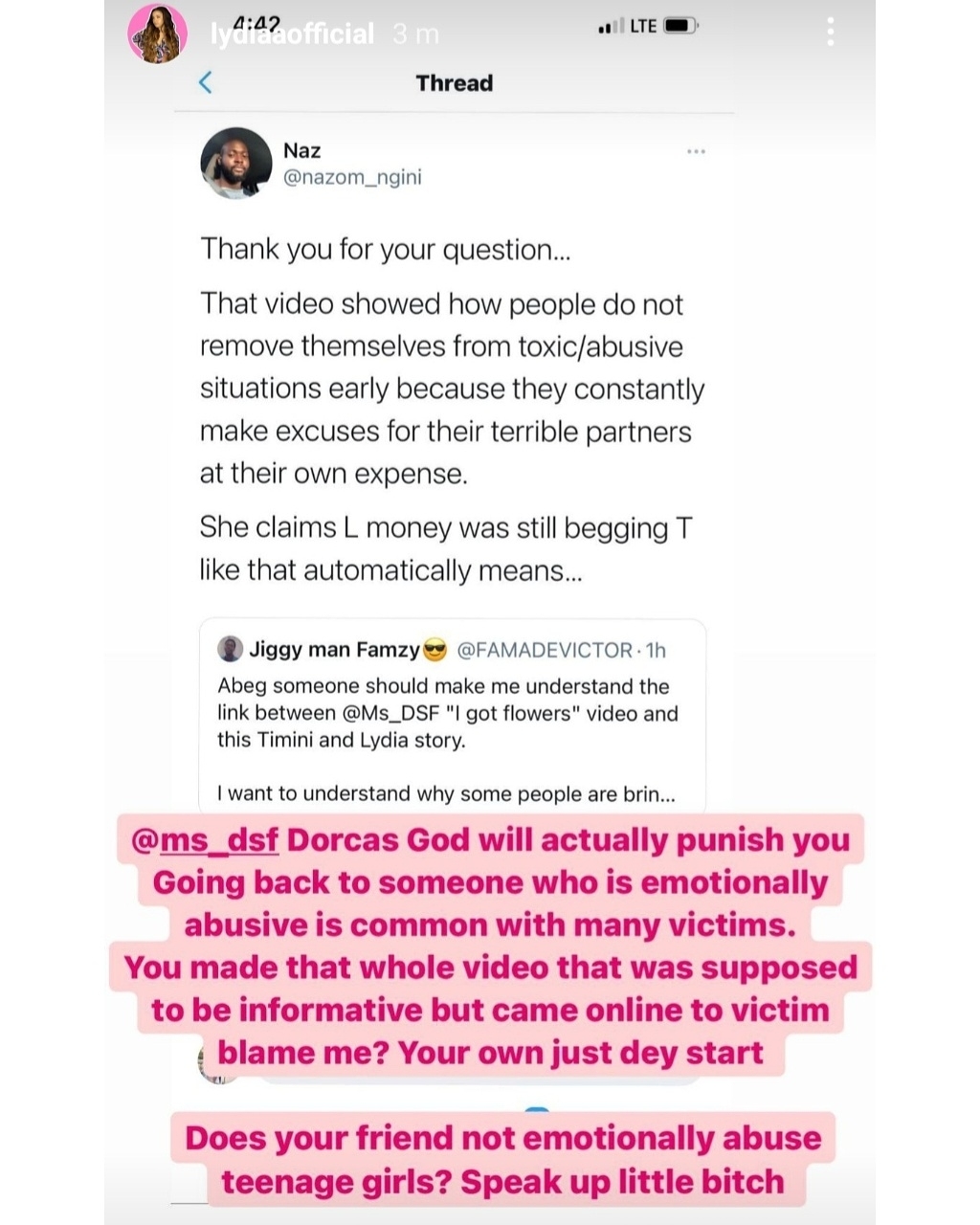 Things get messy between Timini Egbuson, Lydia Balogun and Dorcas