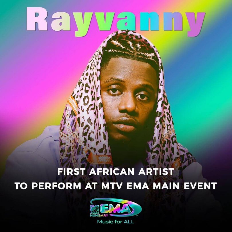 Tanzanian Star Rayvanny Becomes the 1st African Act to Perform at MTV EMA