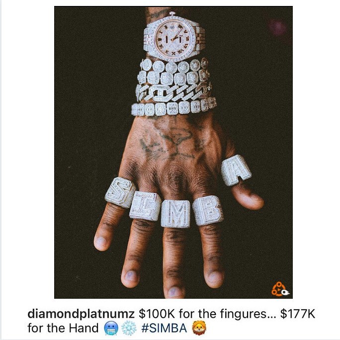 Diamond Platnumz Spends $177K on Hand Pieces 