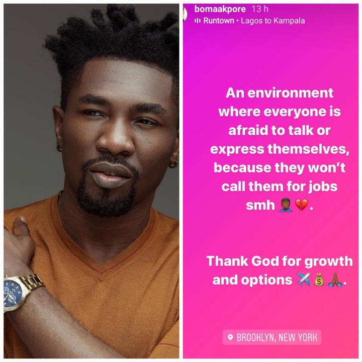 Reality TV Star, Boma Slams Nigeria, Calls Nigerians Jobless