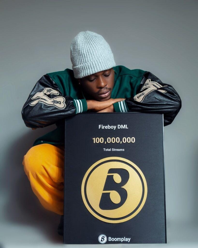 With Over 100 Million Streams, Fireboy DML Joins Boomplay's Golden Club