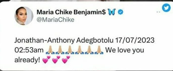 Maria welcomes baby boy