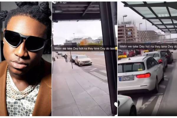 Shallipopi in shock after seeing Benz used as taxi in Germany