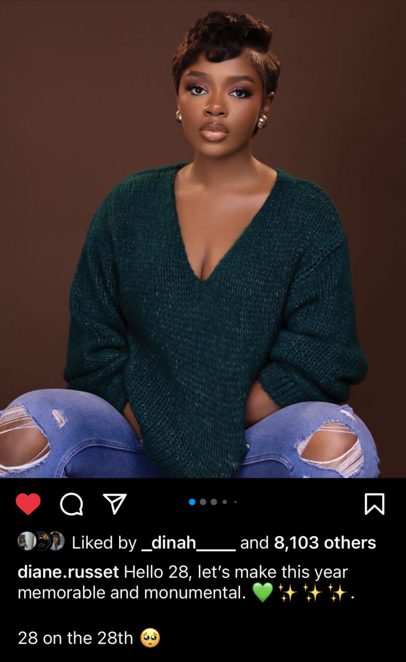 Diane Russet celebrates her 28th birthday in new post.