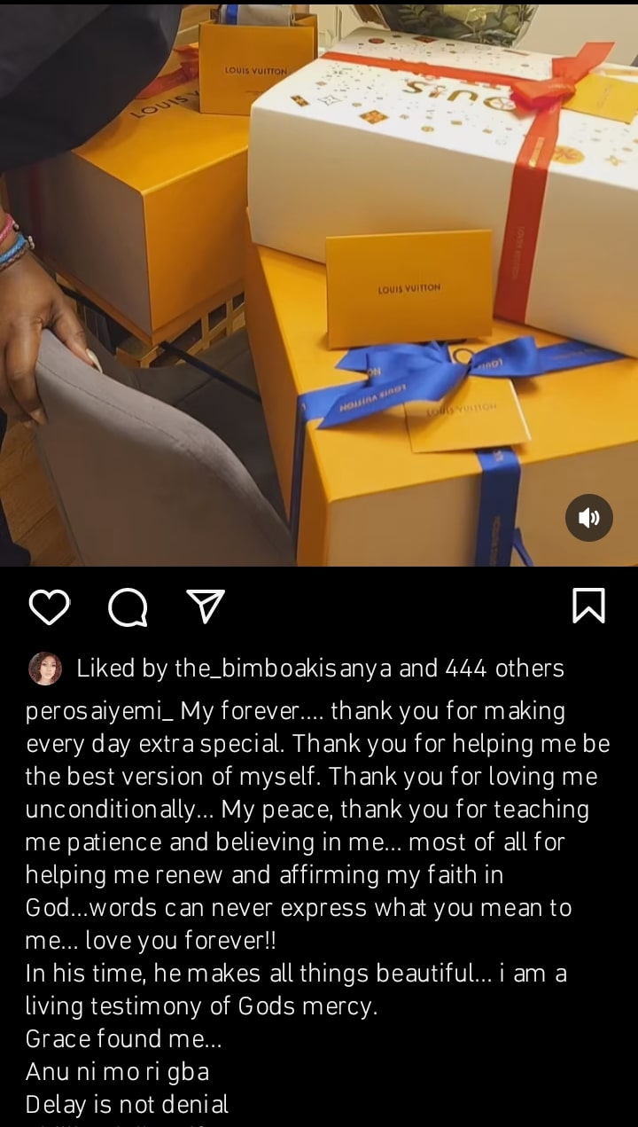 Pero Osaiyemi pens heartfelt message to lover, flaunts Valentine’s gifts