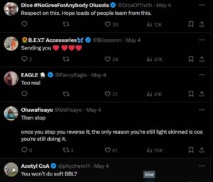 Reactions from the comment section [Toke Makinwa]