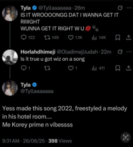 Tyla Reveals Upcoming Collaboration with Wizkid