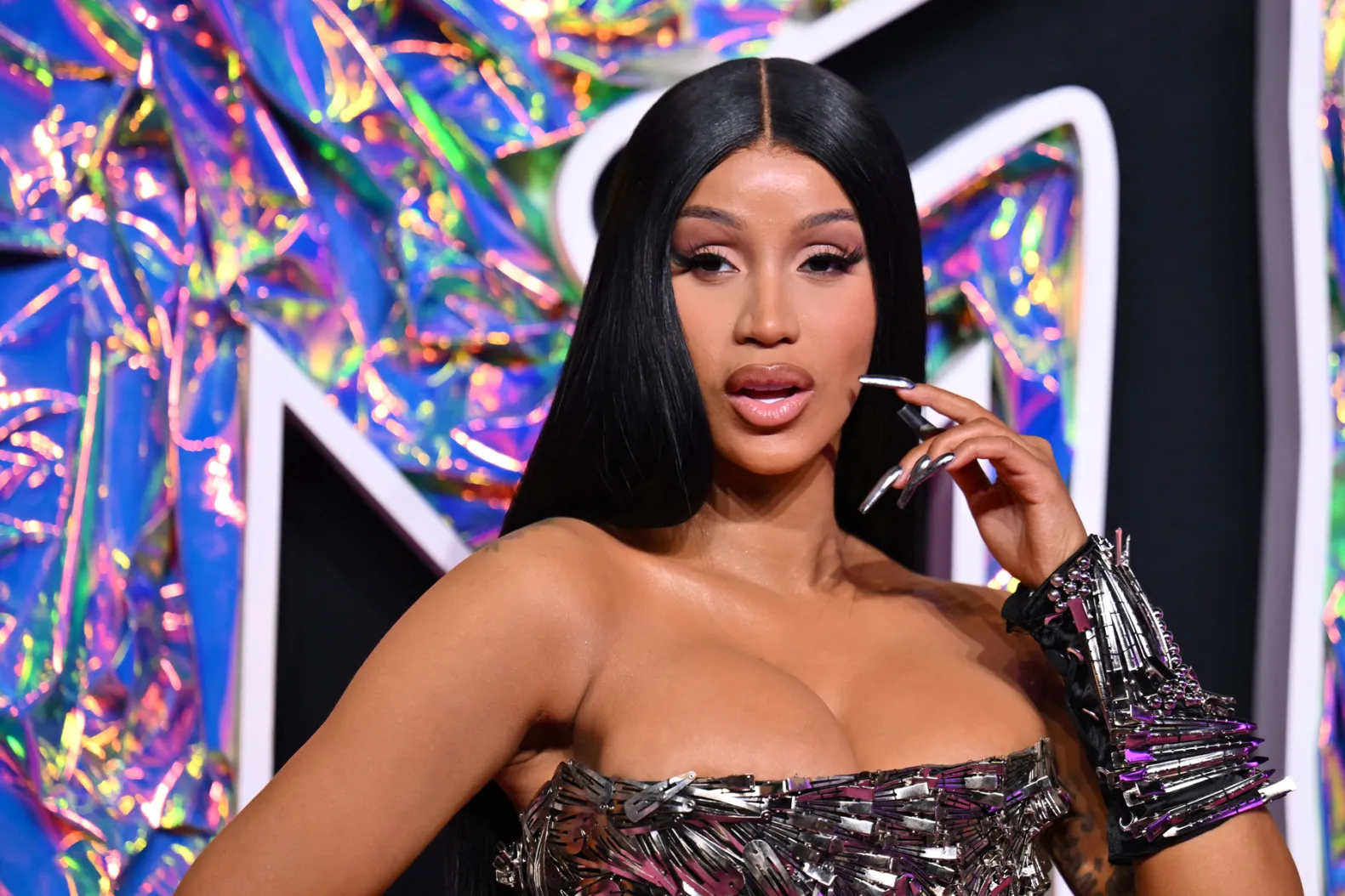 "Cardi B outside New York courthouse after winning $24 million assault case in 2025