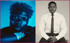 "Asake showing off his new 2025 look at Lagos Rhythm Festival wearing designer sunglasses and low fade haircut.