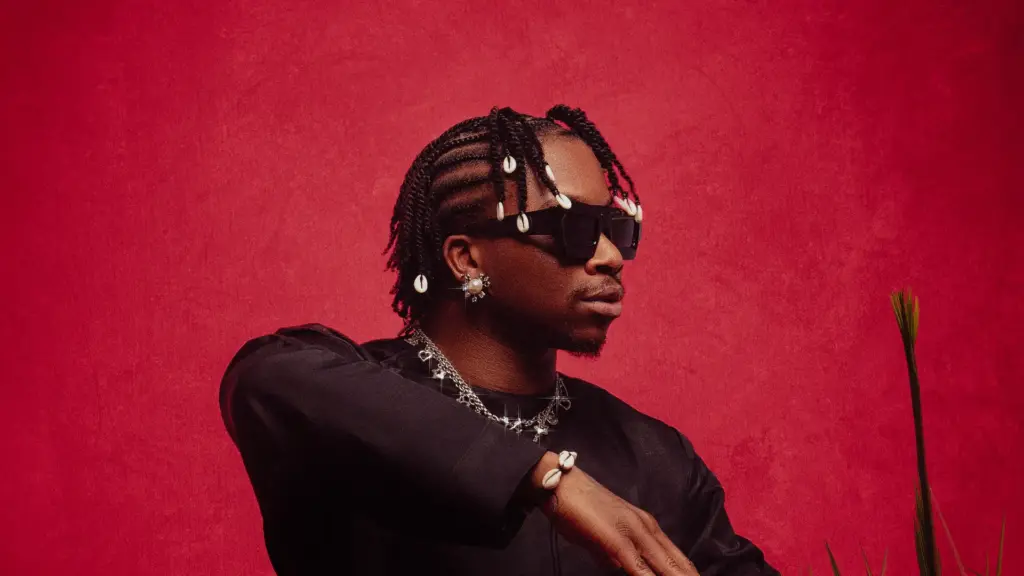 Afrobeats singer Oxlade performing live on stage while promoting his sophomore album OXNB, surrounded by lights and cheering fans.