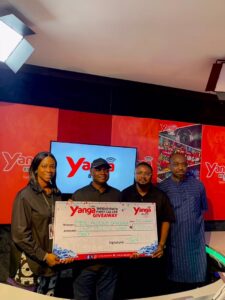 Aloysius Emedu Okwundu confirmed as the Yanga FM 1 million naira winner receiving his prize.