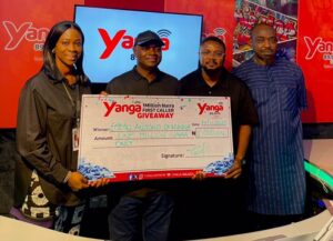 Aloysius Emedu Okwundu confirmed as the Yanga FM 1 million naira winner receiving his prize.