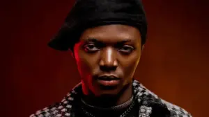 Chella performing live or posing for promo shots after releasing his new single “Chella Chant,” which has already received approval from Wizkid, sparking buzz among Afrobeats fans.