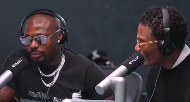 Wizkid and Asake announcing REAL Volume 1 during their Apple Music radio takeover.