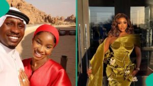 Juma Jux and Priscilla Ojo smiling together at a public event