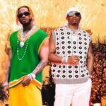 Juma Jux and Diamond Platnumz posing together ahead of Lagos show