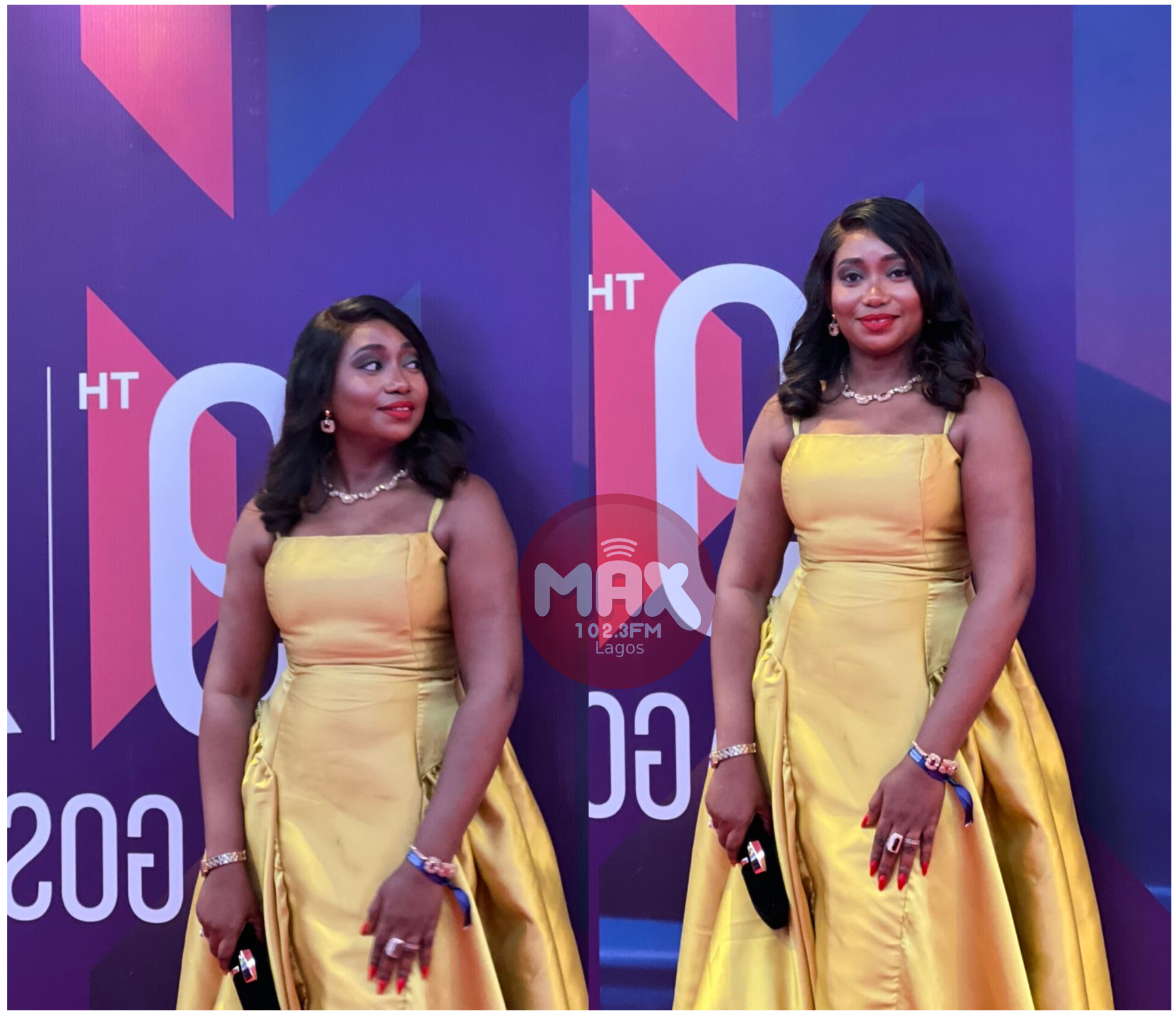 Victoria Abiola Ajayi on stage presenting awards at AFRIMA 2026 in Lagos, Nigeria.