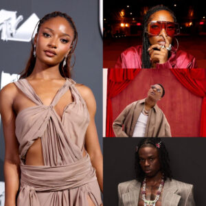 Ayra Starr discussing her favorite Afrobeats artists Tiwa Savage, Wizkid, and Rema during an interview.