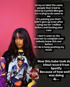 Quing Madi Pepper Me removed Spotify