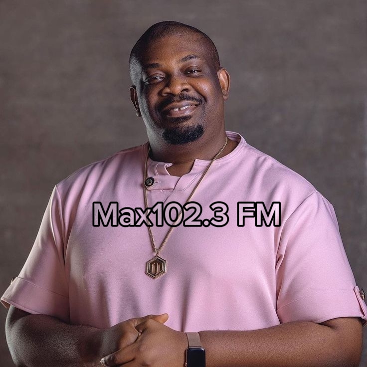 Don Jazzy in a recording studio producing Afrobeats hits for Mavin Records artists.