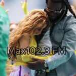 Burna Boy performs on stage ahead of the FIFA World Cup 2026 Final halftime show alongside Shakira.