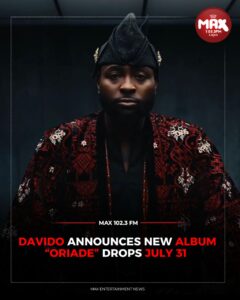 Davido promoting the Davido Oriade album ahead of its July 31 release.