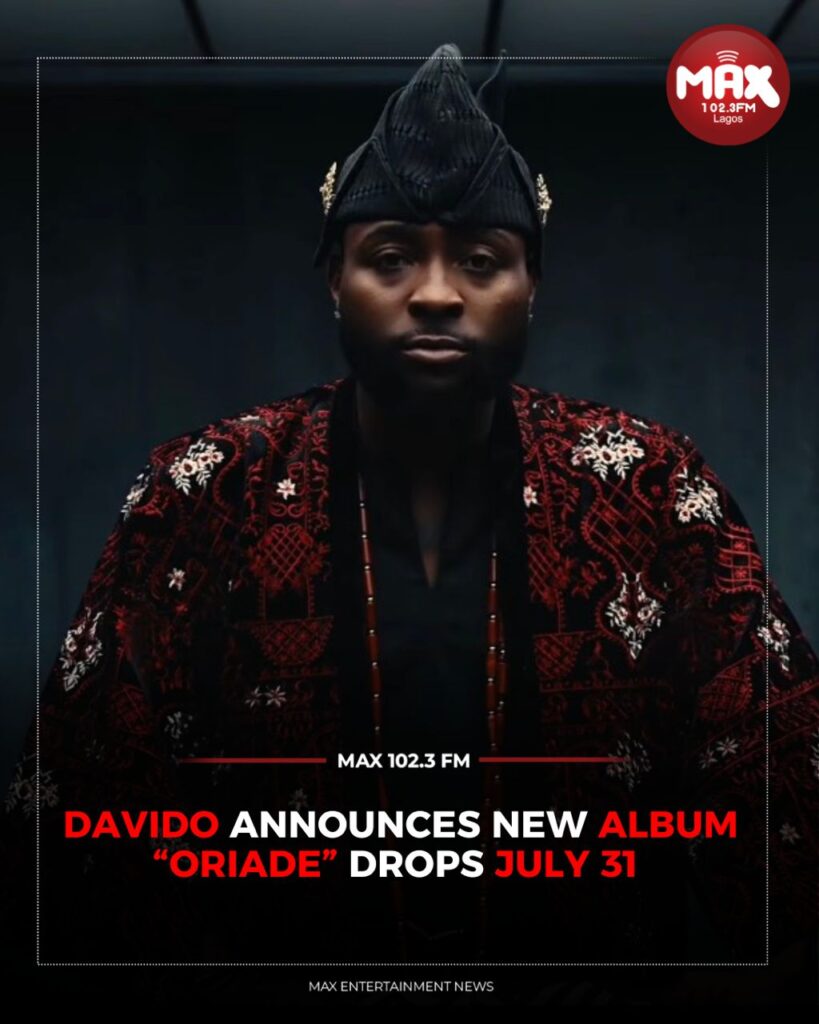 Davido promoting the Davido Oriade album ahead of its July 31 release.
