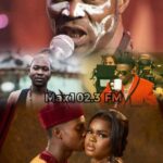 Seun Kuti reacts after an MC compares Wizkid to Fela during Peller and Jarvis' wedding celebration.