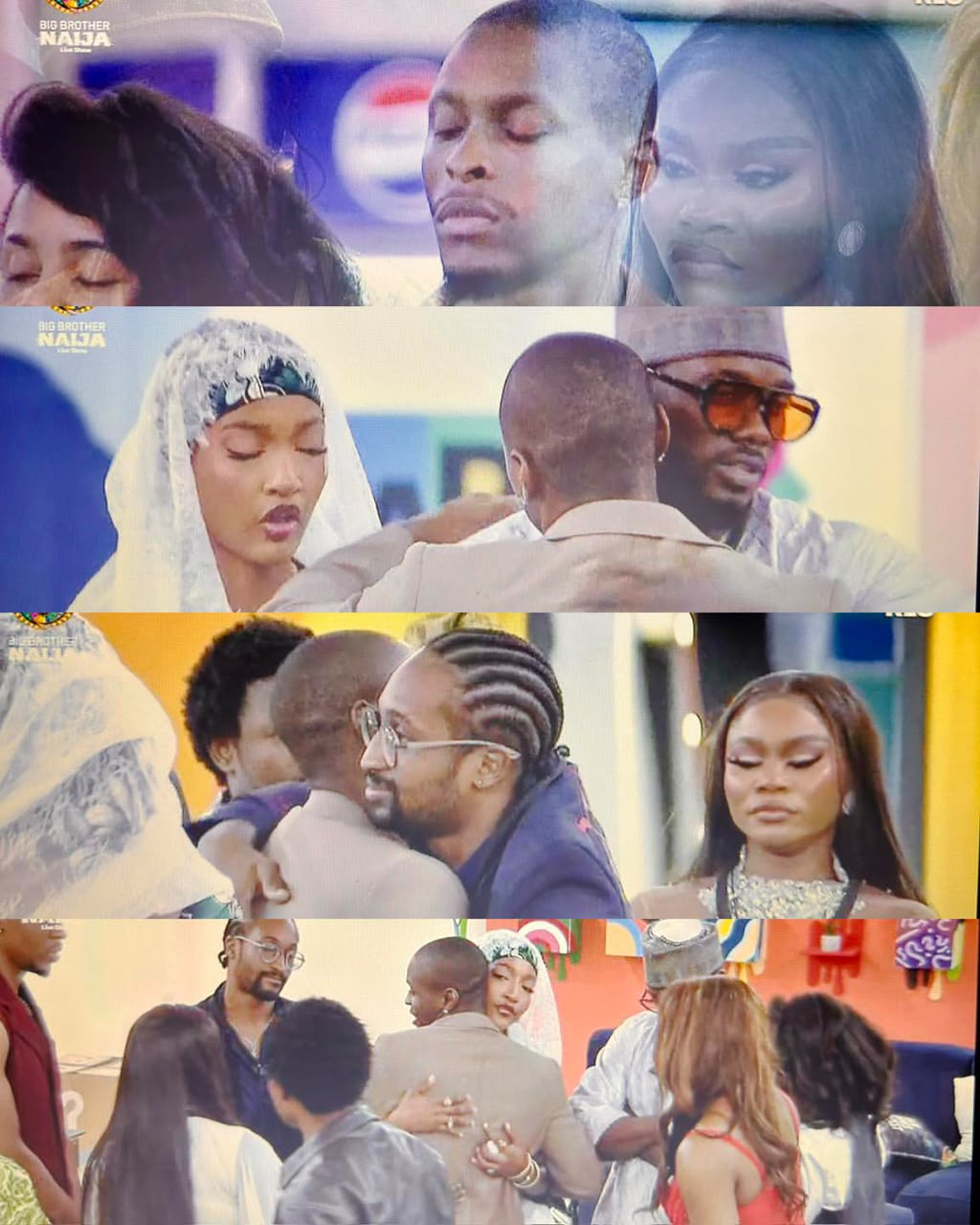 Abi and Araga during the BBNaija Season 11 Live Show