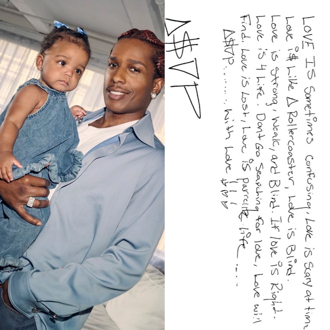 A$AP Rocky poses with daughter Rocki Irish Mayers for W Magazine China’s 2026 Love Issue